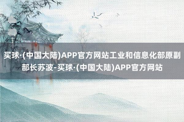 买球·(中国大陆)APP官方网站工业和信息化部原副部长苏波-买球·(中国大陆)APP官方网站