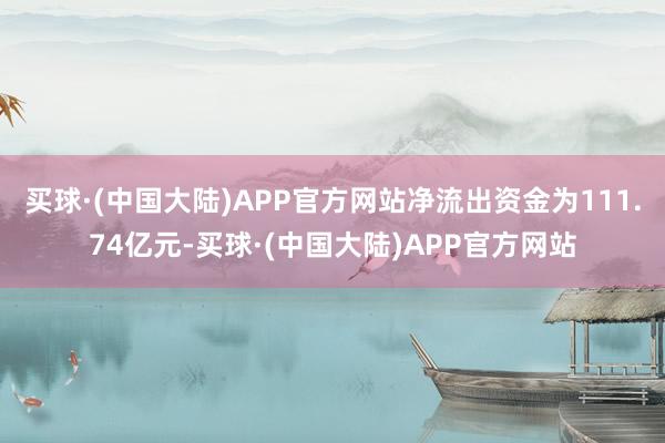 买球·(中国大陆)APP官方网站净流出资金为111.74亿元-买球·(中国大陆)APP官方网站