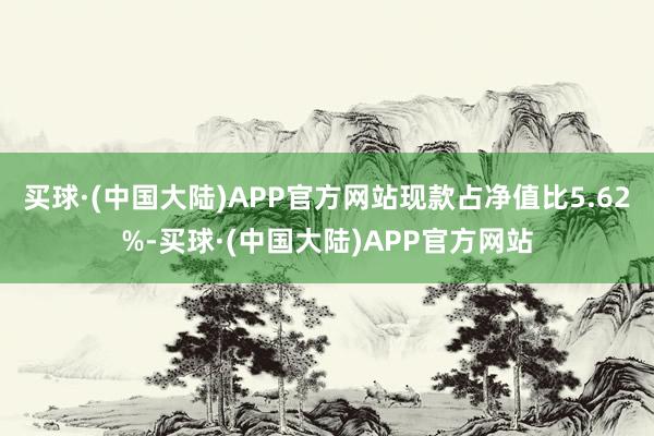 买球·(中国大陆)APP官方网站现款占净值比5.62%-买球·(中国大陆)APP官方网站